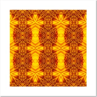 Golden Yellow Sunflower Pattern 1 Posters and Art